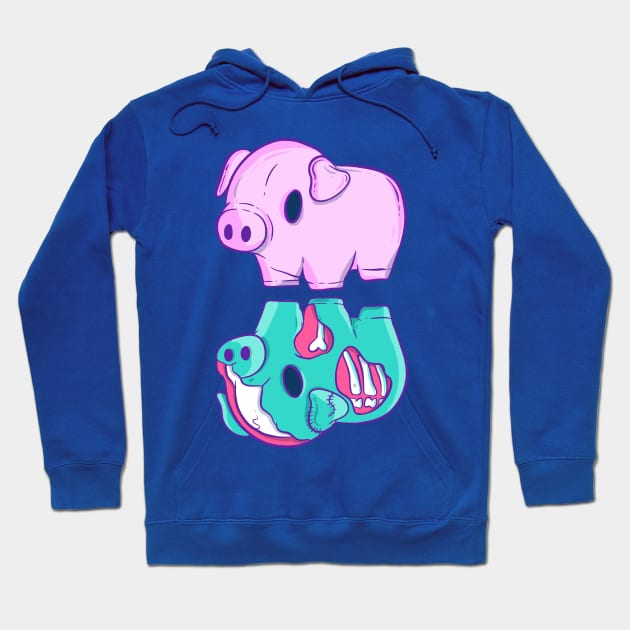 Zombie pig Hoodie by Jess Adams